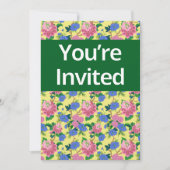 "Je bent uitgenodigd" preppy chinoiserie floral Kaart (Voorkant)