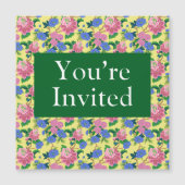"Je bent uitgenodigd" preppy chinoiserie floral Magnetische Uitnodiging (Voorkant)