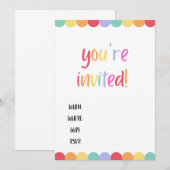 Je bent uitgenodigd! Regenboog lege kaart (Voorkant / Achterkant)