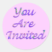 Je bent uitgenodigd ronde sticker (Voorkant)