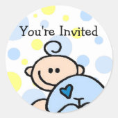 Je bent uitgenodigd. ronde sticker (Voorkant)