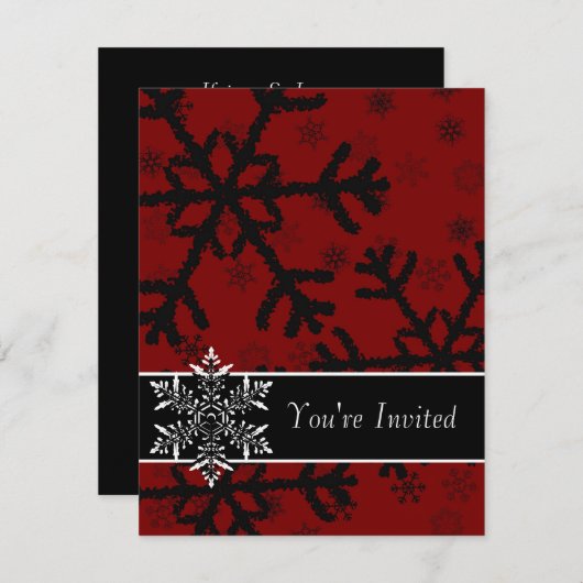 Je bent uitgenodigd Snowflakes. Kaart (Voorkant / Achterkant)