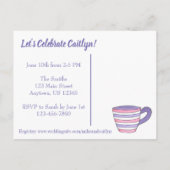 Je bent uitgenodigd Teapot Tea Party Vrijgezellenf Uitnodiging Briefkaart (Achterkant)