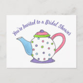 Je bent uitgenodigd Teapot Tea Party Vrijgezellenf Uitnodiging Briefkaart (Voorkant)