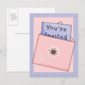 Je bent uitgenodigd uitnodiging briefkaart (Voorkant / Achterkant)