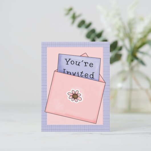 Je bent uitgenodigd uitnodiging briefkaart (Staand voorkant)