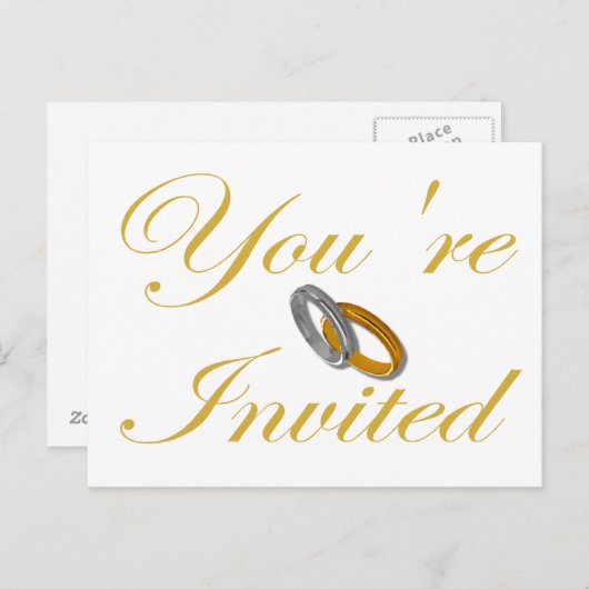 Je bent uitgenodigd uitnodiging briefkaart (Voorkant / Achterkant)