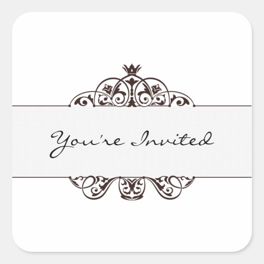 Je bent uitgenodigd vierkante sticker (Voorkant)