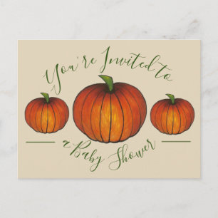 Je bent uitgenodigd voor Baby shower Little Pumpki Uitnodiging Briefkaart