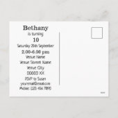 Je bent uitgenodigd voor de Aardappe Birthday Girl Feestdagenkaart (Achterkant)