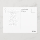 Je bent uitgenodigd voor de kerkpaasuitnodiging briefkaart (Achterkant)