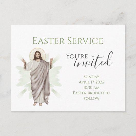 Je bent uitgenodigd voor de kerkpaasuitnodiging briefkaart (Voorkant)