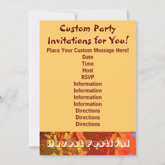 Je bent uitgenodigd voor de Partij. Uitnodigingen (Achterkant)