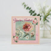 Je bent uitgenodigd voor de stijl Roze Floral Kaart (Staand voorkant)