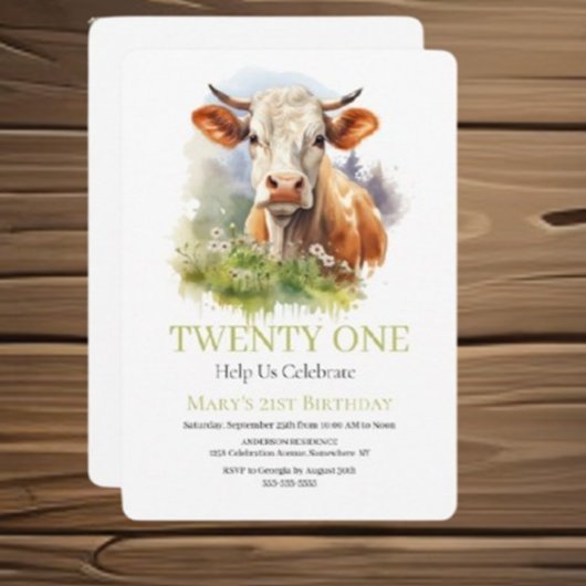 Je bent uitgenodigd voor de verjaardag van de Koe Kaart