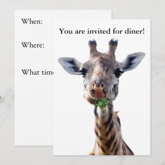 Je bent uitgenodigd voor diner. kaart (Voorkant / Achterkant)