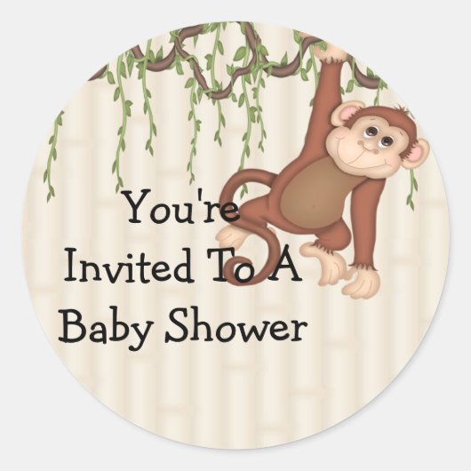 Je bent uitgenodigd voor een Baby shower Ronde Sticker (Voorkant)