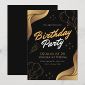 "Je bent uitgenodigd voor een Birthday Bash!" Kaart (Voorkant / Achterkant)