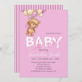 Je bent uitgenodigd voor een Boho Beer Baby shower Aankondiging (Voorkant / Achterkant)