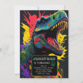 Je bent uitgenodigd voor een dino-party! kaart (Voorkant)