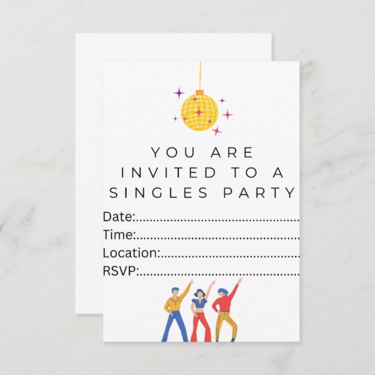 Je bent uitgenodigd voor een eenzijdige partij kaart (Voorkant / Achterkant)