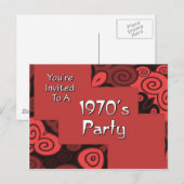 Je bent uitgenodigd voor een feest van 1970. uitnodiging briefkaart (Voorkant / Achterkant)