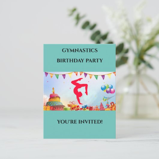 Je bent uitgenodigd voor een gepersonaliseerd gymn briefkaart (Staand voorkant)