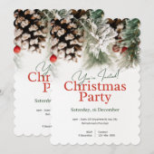 Je bent uitgenodigd voor een kerstfeest kaart (Voorkant / Achterkant)