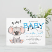 Je bent uitgenodigd voor een Koala Baby shower Aankondiging (Staand voorkant)