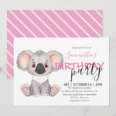 Je bent uitgenodigd voor een Koala-tastische 1e ui Aankondiging (Voorkant / Achterkant)