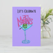 Je bent uitgenodigd voor een Martini Party. Uitnod Kaart (Staand voorkant)