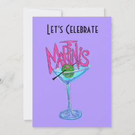 Je bent uitgenodigd voor een Martini Party. Uitnod Kaart