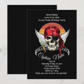 Je bent uitgenodigd voor een piratenverjaardag kaart (Voorkant / Achterkant)