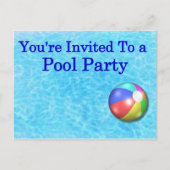 Je bent uitgenodigd voor een Pool Party Uitnodiging Briefkaart (Voorkant)