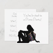 Je bent uitgenodigd voor een Purse Party. Kaart (Voorkant / Achterkant)