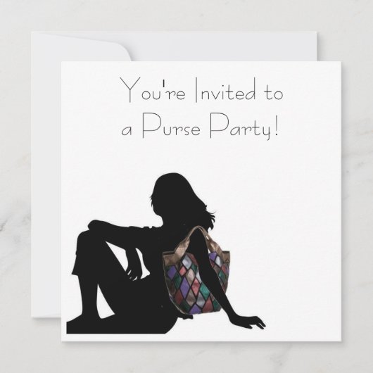 Je bent uitgenodigd voor een Purse Party. Kaart (Voorkant)