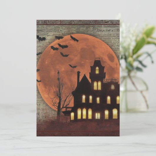 Je bent uitgenodigd voor een Spine-Chilling Hallow Bedankkaart (Staand voorkant)