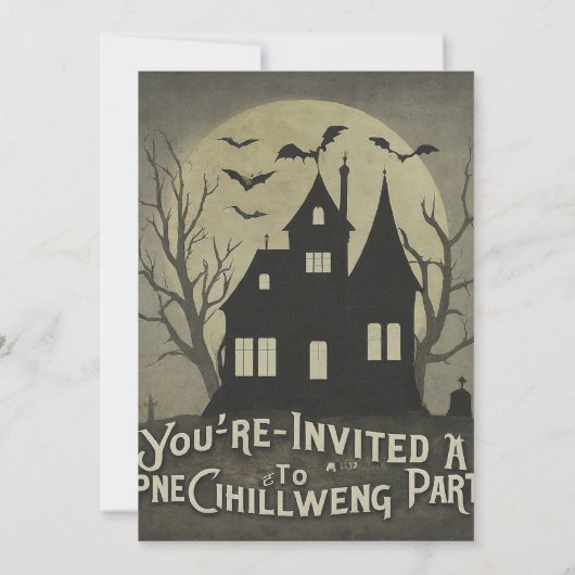 Je bent uitgenodigd voor een Spine-Chilling Hallow Bedankkaart (Achterkant)