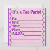 Je bent uitgenodigd voor een Tea Party card~Teddy  Kaart (Achterkant)