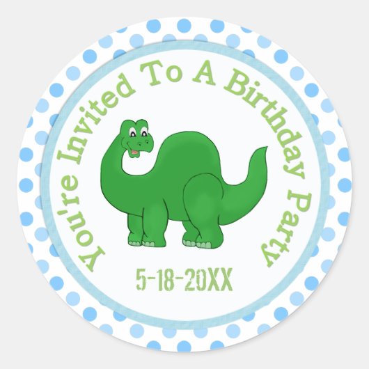 Je bent uitgenodigd voor een verjaardagsfeestje: D Ronde Sticker (Voorkant)
