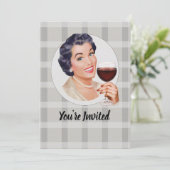 Je bent uitgenodigd voor een wijnfeestje kaart (Staand voorkant)