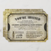 Je bent uitgenodigd voor Gold Antiek Ticket Genera Kaart (Voorkant / Achterkant)