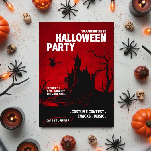 Je bent uitgenodigd voor het Halloween-feest Kaart