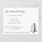 Je bent uitgenodigd voor het Paarse Vrijgezellenfe Uitnodiging Briefkaart (Achterkant)