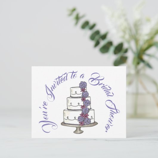 Je bent uitgenodigd voor het Paarse Vrijgezellenfe Uitnodiging Briefkaart (Staand voorkant)