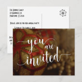 Je bent uitgenodigd voor kerstfeest, decoraties briefkaart (Voorkant / Achterkant)