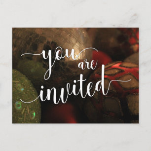 Je bent uitgenodigd voor kerstfeest, glazen zalen briefkaart