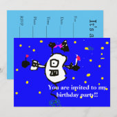 Je bent uitgenodigd voor mijn verjaardagsfeestje!  kaart (Voorkant / Achterkant)