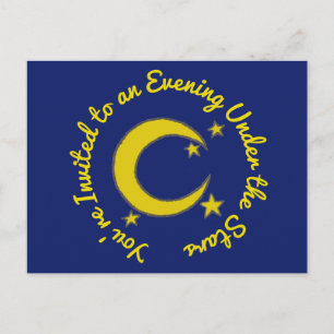 Je bent uitgenodigd voor Night Sky Crescent Moon S Uitnodiging Briefkaart