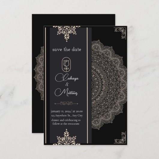 Je bent uitgenodigd voor onze bruiloft | De datum  Save The Date (Voorkant / Achterkant)